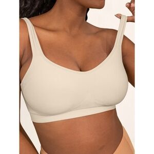 Truekind‎ Daily Comfort Wireless Shaper Bra Womens Medium Beige Dig-Free Band